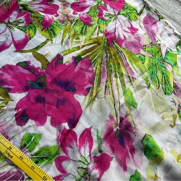 Tolani Vibrant Tropical Floral Silk Scarf - Picture 4 of 6